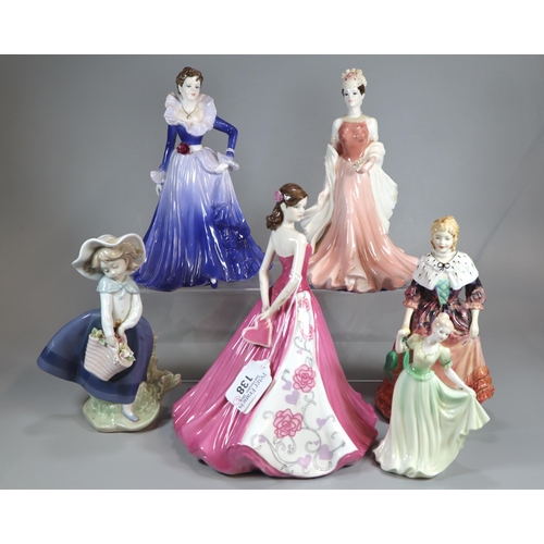 138 - Collection of mainly Coalport bone china figurines to include: Ladies of Fashion 'My Sweetheart, 'Su... 