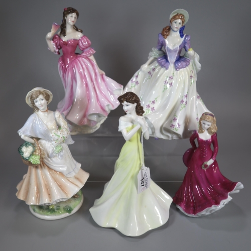 147 - Collection of Royal Doulton and Royal Worcester bone china figurines to include: Figure of the Year ... 