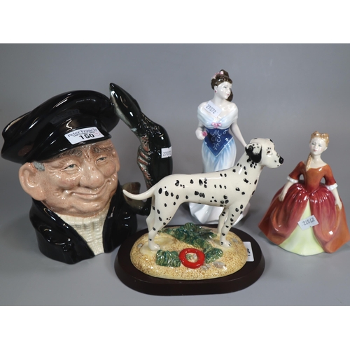 150 - Royal Doulton bone china 'Lobster Man' character jug together with a Royal Doulton Animals Dalmatian... 