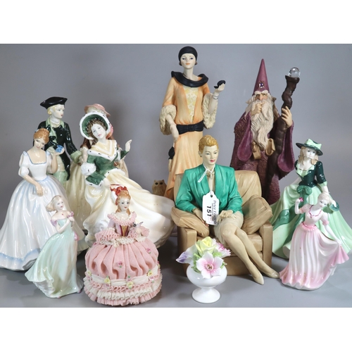 151 - Collection of Royal Worcester, Coalport, Royal Doulton and other figurines to include: 'Paula', 'Hol... 