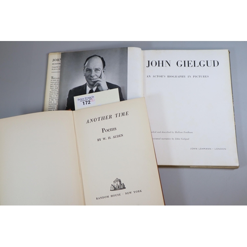 172 - Gielgud, John 'An Actor's Biography in Pictures', signed in pen and dated November 1952. Together wi... 