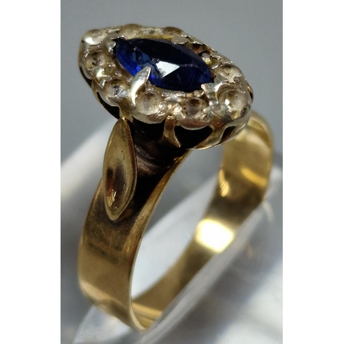 214 - 9ct gold oval stone dress ring.  3.5g approx.  Size K.   (B.P. 21% + VAT)