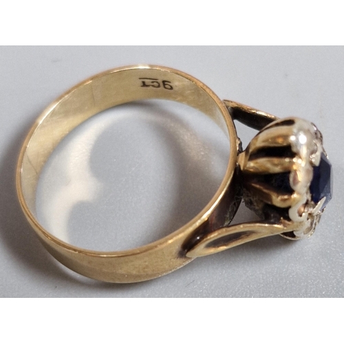 214 - 9ct gold oval stone dress ring.  3.5g approx.  Size K.   (B.P. 21% + VAT)