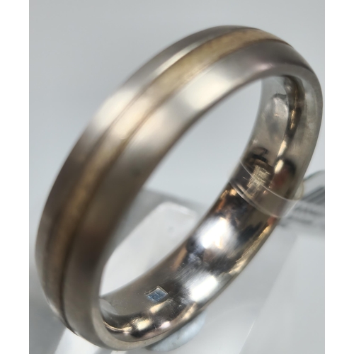 222 - Titanium modernist design ring. 5g approx. Size Y1/2. (B.P. 21% + VAT)