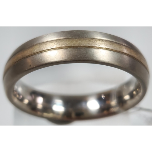 222 - Titanium modernist design ring. 5g approx. Size Y1/2. (B.P. 21% + VAT)