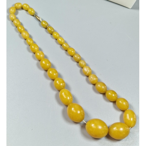 235 - Two graduated cherry and yellow beaded necklaces. (B.P. 21% + VAT)