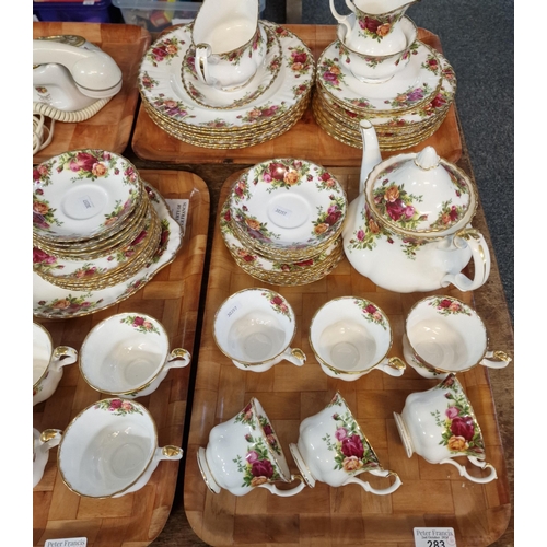 283 - Six trays of Royal Albert bone china 'Old country Roses' tea ware together with a vintage style 'Cou... 