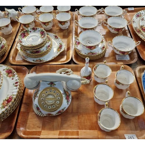 283 - Six trays of Royal Albert bone china 'Old country Roses' tea ware together with a vintage style 'Cou... 