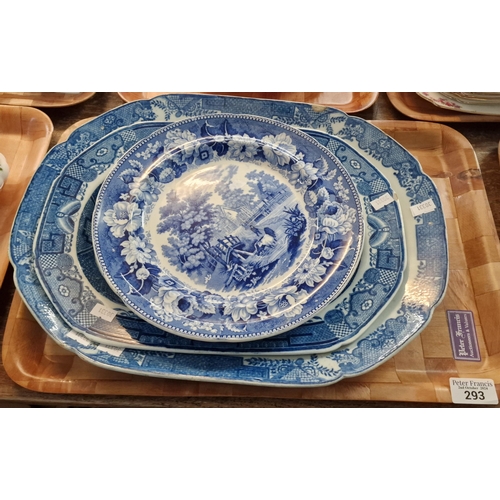 293 - Collection of 19th century transfer printed blue and white Dillwyn & Co Swansea items to include: co... 