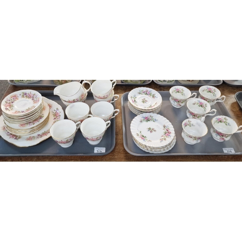 316 - Twenty one piece Colclough bone china 'Wayside' part tea service together with a seventeen piece Roy... 