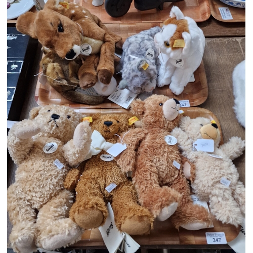 347 - Collection of Steiff teddy bears and animals to include: Elmar, James, Happy, Charly, Rico, Niki the... 