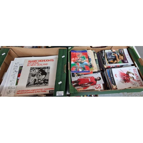 355 - Box of modern rugby programmes to mainly include: Scarlets, Ospreys and Wales rugby Internationals. ... 