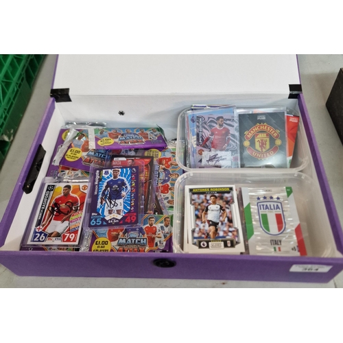 364 - Collection of football trading cards to include: Marcus Rashford signed on card autograph, Bruno Fer... 