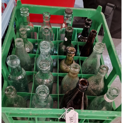 381 - Collection of vintage glass bottles to include: Eifion T Williams Llangennech, Smart & Co Cardiff, T... 