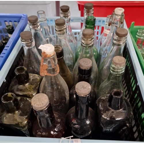 381 - Collection of vintage glass bottles to include: Eifion T Williams Llangennech, Smart & Co Cardiff, T... 