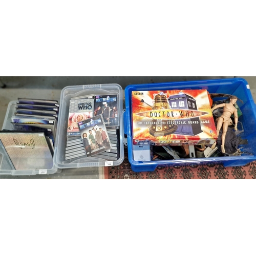 394 - Collection of Doctor Who items to include: various DVDs, trading cards, The Interactive Electronic b... 