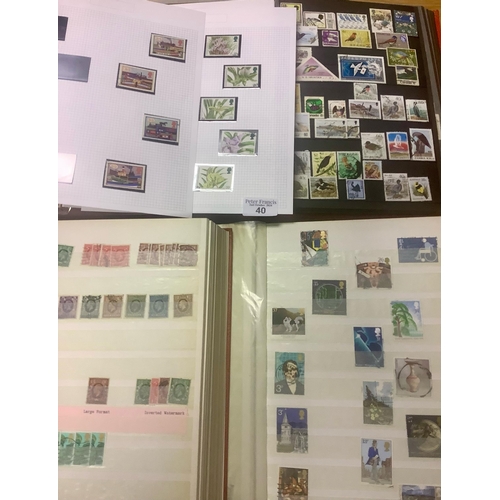 40 - All world selection of thematic stamps in stockbook and two stockbooks and album of used Great Brita... 