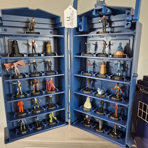 71 - Collection of Doctor Who Tardis with assorted miniature figurines from the series, in original case ... 