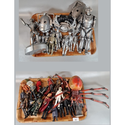 75 - Two trays of Doctor Who figures to include: large collection of Cybermen etc. (2)  (B.P. 21% + VAT)