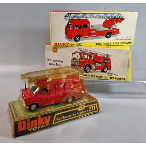 81 - Dinky Toys 285 Merryweather Marquis Fire Tender, together with a Dinky Toys 956 Turntable Fire Escap... 