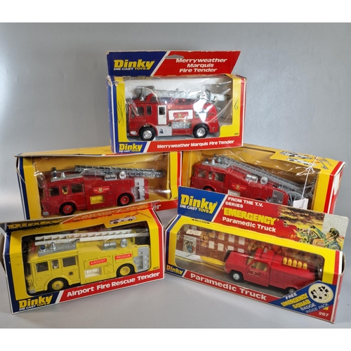 86 - Collection of Dinky diecast toys, all in original boxes to include: 285 Merryweather Marquis Fire Te... 