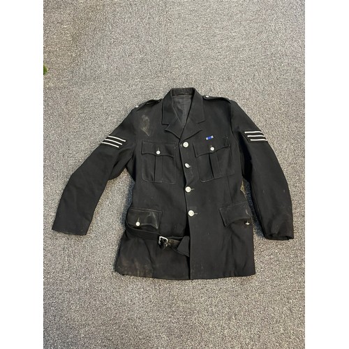 295 - Three vintage Pembrokeshire Police man's jackets, together with a leather hate belt with assorted ba... 