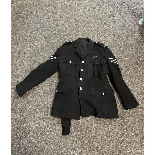 295 - Three vintage Pembrokeshire Police man's jackets, together with a leather hate belt with assorted ba... 