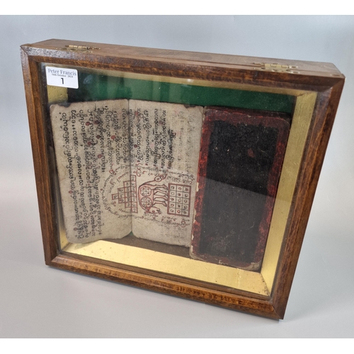 1 - A Burmese hand drawn and written 40 page 'Concertina' Buddhist' manuscript, each page covered with s... 