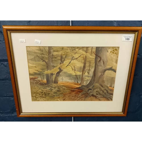 105 - Arthur Miles (20th century worked in Wales), 'Dolomite Woods', signed by the artist dated 1969. Wate... 