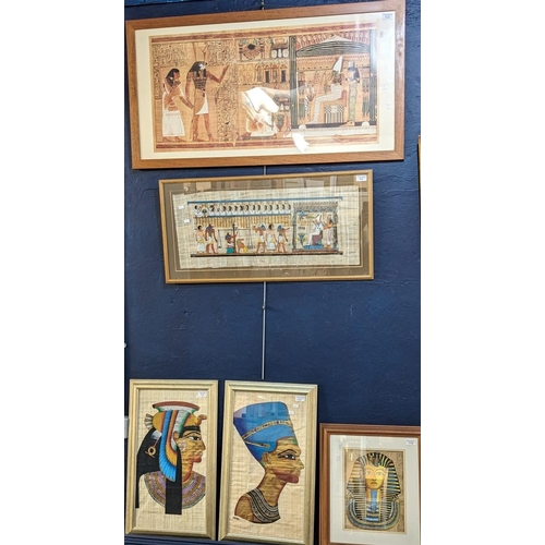 110 - A collection of Egyptian furnishing pictures various, framed and glazed. (5) (B.P. 21% + VAT)