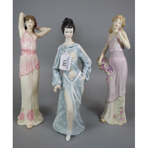 132 - Three Royal Doulton bone china figurines to include: 'Impressions Secret Thoughts', 'Impressions Ten... 