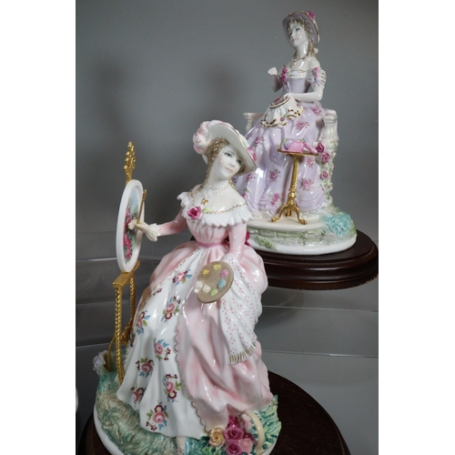 133 - Set of four Royal Worcester 'The Graceful Arts' limited edition bone china figurines to include: 'Mu... 