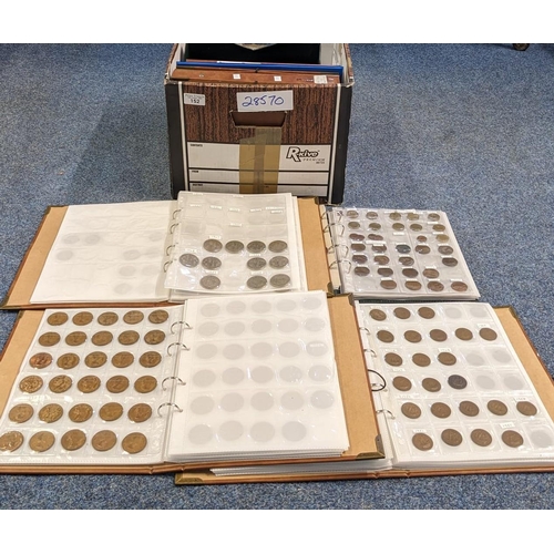 152 - A large collection of GB coinage in various albums to include: pennies 1936-1967, shillings, 1/2 cro... 