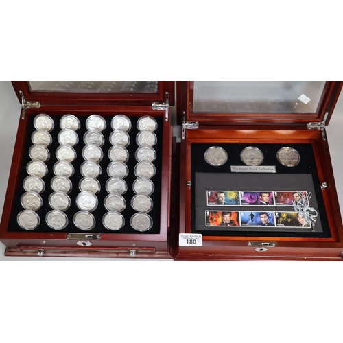 180 - Cased set of Franklin Mint 'The Complete Benjamin Franklin US 1/2 Dollar Collection' together with a... 