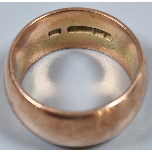 181 - 9ct rose gold wedding band. Ring size U. 16g approx. (B.P. 21% + VAT)