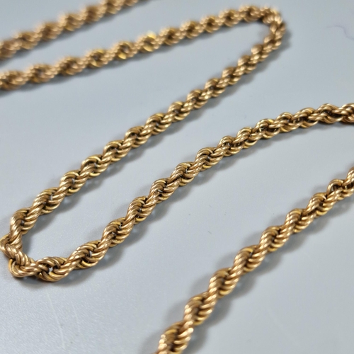 220 - 9ct gold rope twist chain. 6.5g approx. (B.P. 21% + VAT)