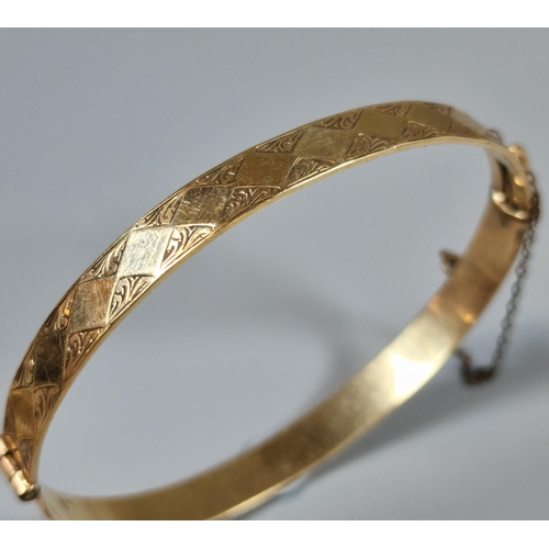 221 - 9ct gold signet ring with engraved initials. 2.6g approx. Together with a plated Albert T bar chain ... 