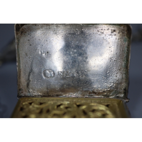 240 - Nathaniel Mills, a 19th century silver vinaigrette on chain. (B.P. 21% + VAT)