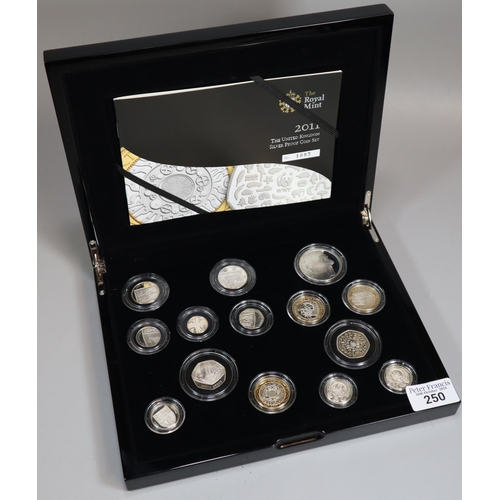 250 - The Royal Mint 2011 UK silver proof coin set, No 1097 in original box. (B.P. 21% + VAT)