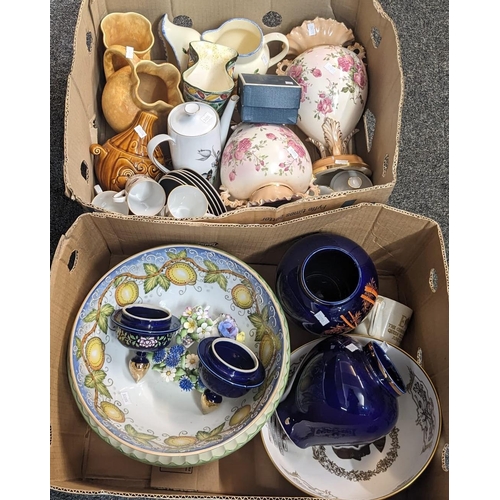 290 - Two boxes of assorted ceramics, jugs, vases, bowls, etc. (2) (B.P. 21% + VAT)