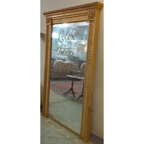 429 - An impressive 19th century over-mantel mirror, gilt framed with relief foliate mouldings, later hand... 