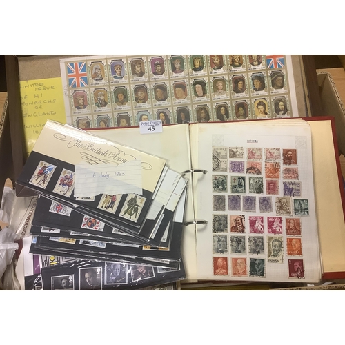 45 - Large box with all world collection of mint and used stamps in albums in packets including range of ... 