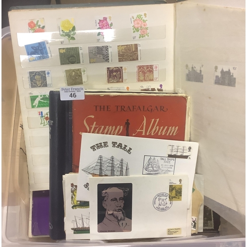 46 - Plastic box of all world stamps in albums, stockbooks packets and envelopes, many 1000's of stamps. ... 