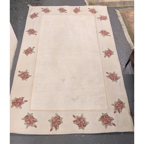 488 - Modern Laura Ashley carpet decorated with repeating roses to the border. 182 x 120cm approx. (B.P. 2... 