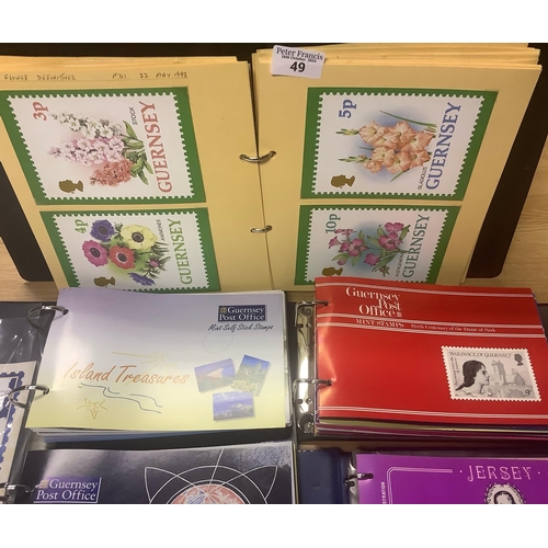 49 - Guernsey collection of presentation packs, First day covers and cards plus a small album of Jersey p... 