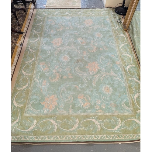 491 - Laura Ashley duck egg baroque carpet together with a similar runner. 165 x 235cm and 224 x 67cm appr... 