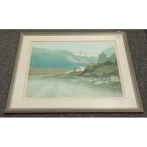 97 - Bernard Green (worked in Wales), 'Solva Estuary, Low Tide', second artist's proof print signed in pe... 