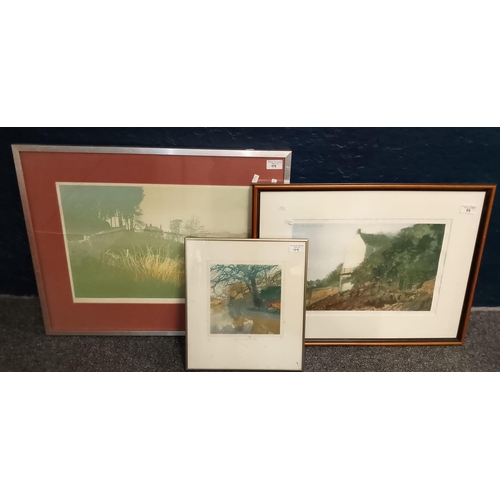 99 - Collection of 20th century art to include: Arthur Miles 'Before Debdale Lock' limited edition 136/15... 