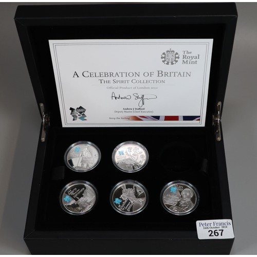 267 - The Royal Mint 'A Celebration of Britain Spirit Collection', official product of London 2012, UK £5 ... 