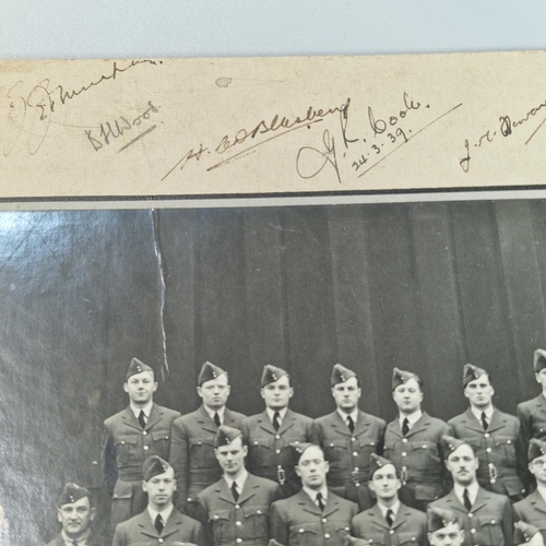 10 - WWII RAF Squadron photograph dated 24.03.39 and having many signatures of the featured Officers to i... 